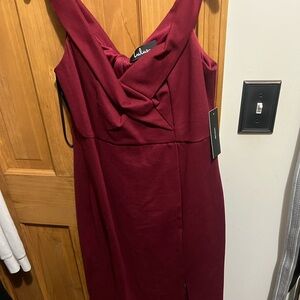 Lulu's Strapless Burgundy Dress